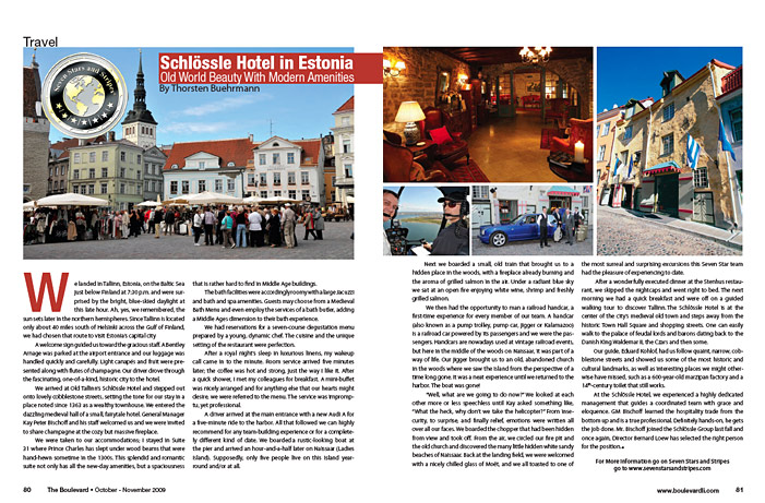Boulevard Magazine - Schloessle Hotel Tallinn